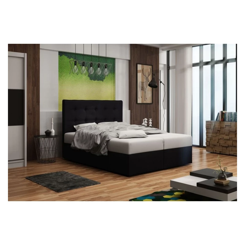 Čalouněná postel s úložným prostorem DELILAH 1 COMFORT - 140x200, černá