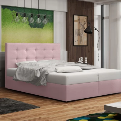 Čalouněná postel s úložným prostorem DELILAH 1 COMFORT - 160x200, růžová