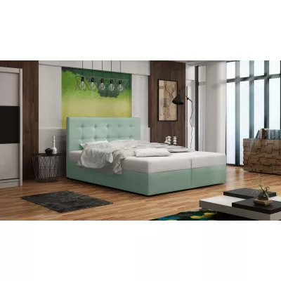 Čalouněná postel s úložným prostorem DELILAH 1 COMFORT - 140x200, světle zelená