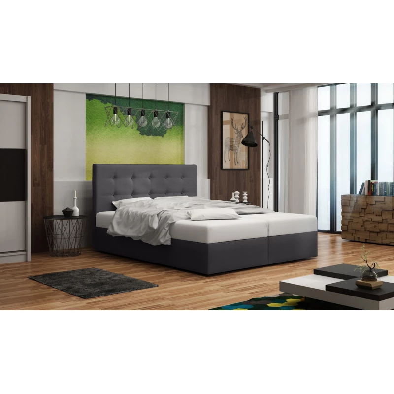 Čalouněná postel s úložným prostorem DELILAH 1 COMFORT - 140x200, šedá