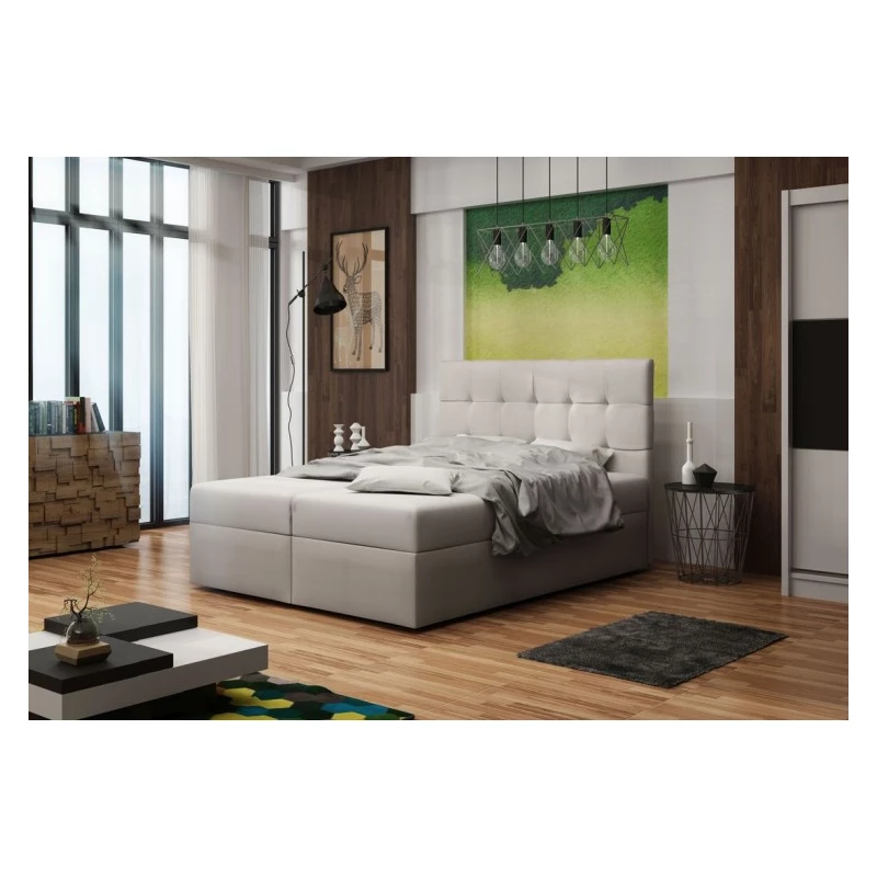 Čalouněná postel s úložným prostorem DELILAH 2 COMFORT - 160x200, béžová