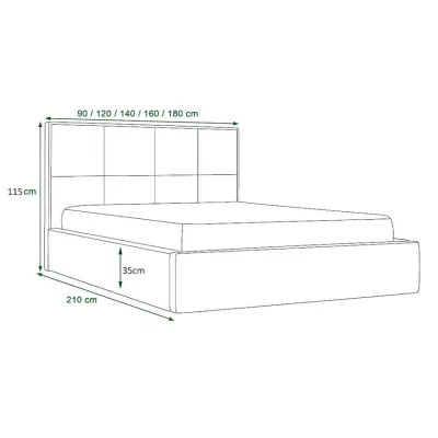 Manželská postel s úložným prostorem NARINE - 140x200, hnědá