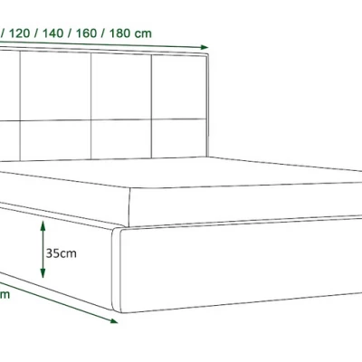 Manželská postel s úložným prostorem NARINE - 160x200, černá