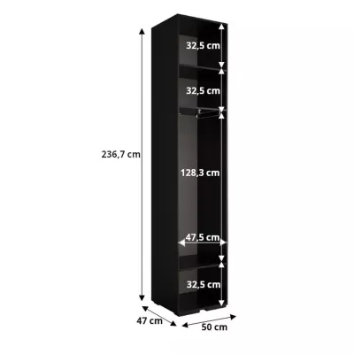 Předsíňová skříň SAVELA 1 - 50 cm, černá