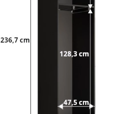 Předsíňová skříň SAVELA 2 - 50 cm, černá
