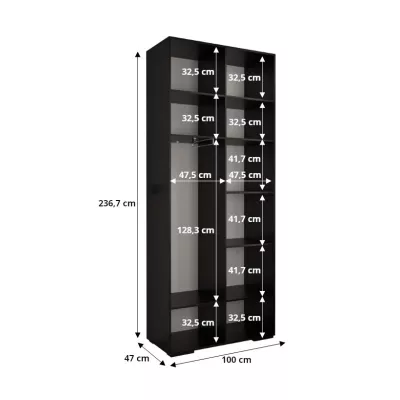 Šatní skříň SAVELA 4 - 100 cm, bílá