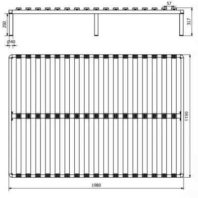 Rám postele s roštem WAFIC - 120x200