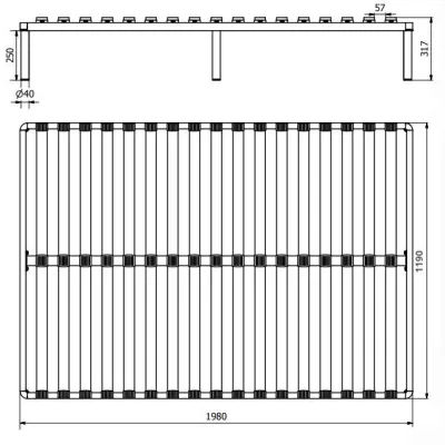 Rám postele s roštem WAFIC - 120x200