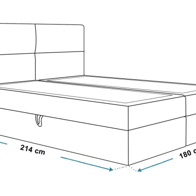 Boxspringová manželská postel CARLA 1 - 180x200, světle šedá