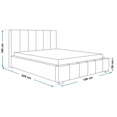 Čalouněná manželská postel LORAIN - 160x200, světle šedá