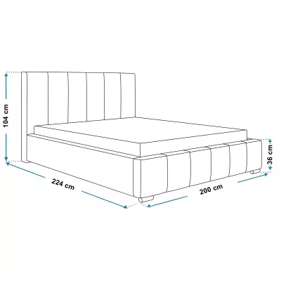 Čalouněná manželská postel LORAIN - 180x200, tmavě modrá