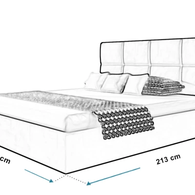 Čalouněná manželská postel CAROLE - 180x200, černá