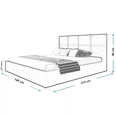 Čalouněná manželská postel CAROLE - 140x200, černá