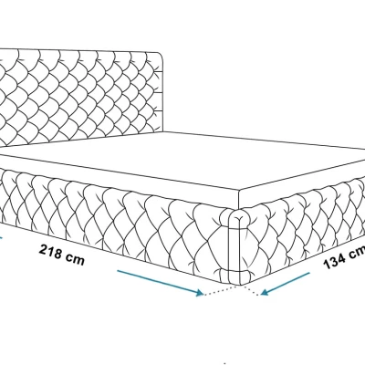 Čalouněná jednolůžková postel KESIA - 120x200, tmavě modrá