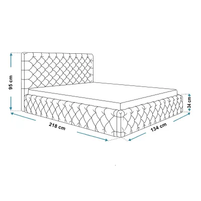 Čalouněná jednolůžková postel KESIA - 120x200, tmavě modrá