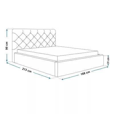 Čalouněná manželská postel HANELE - 160x200, světle šedá
