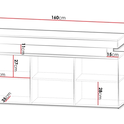 Komoda s LED osvětlením USOA - lesklá bílá / matná bílá