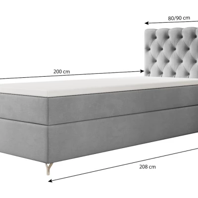 Čalouněná postel 90x200 ADRIA COMFORT - červená