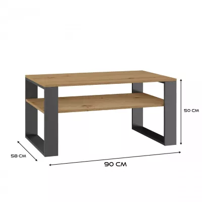 Konferenční stolek LAUREN 1 - dub artisan / antracitový