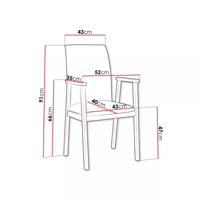 Čalouněná jídelní židle s područkami NASU 1 - ořech / béžová