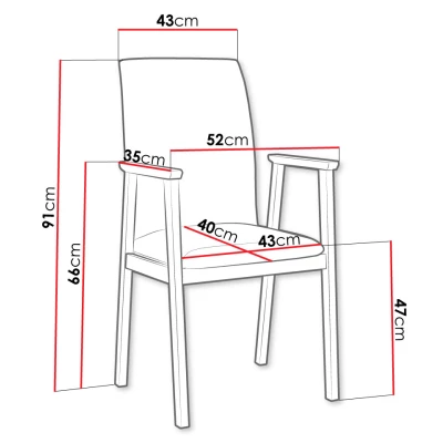 Čalouněná jídelní židle s područkami NASU 1 - ořech / hnědá 1