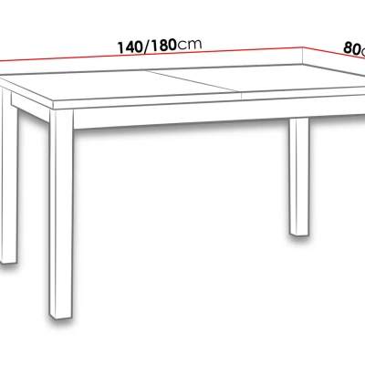 Rozkládací kuchyňský stůl 140x80 cm CAMBERT 1 - bílý