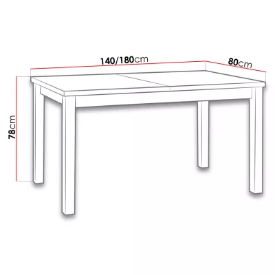 Rozkládací kuchyňský stůl 140x80 cm CAMBERT 1 - bílý