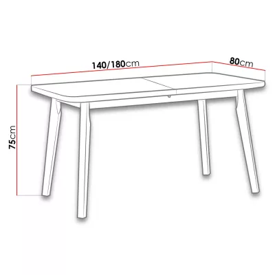 Rozkládací stůl do jídelny 140x80 cm AMES 6 - dub grandson / bílý