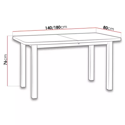 Rozkládací jídelní stůl 140x80 cm BANGS 2 - ořech