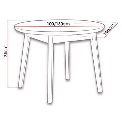 Kulatý rozkládací stůl do jídelny 100 cm ANGLETON 4 - bílý / černý