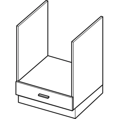 Skříňka pro vestavnou troubu ADAMA - šířka 60 cm, lesklá šedá / šedá, nožky 10 cm