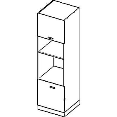 Kuchyňská skříň na vestavné spotřebiče ADAMA - šířka 60 cm, černá / šedá, nožky 15 cm