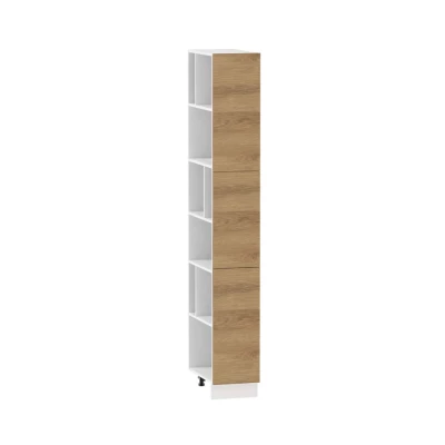 Kuchyňský regál ADAMA - šířka 30 cm, hickory přírodní / bílý, nožky 15 cm