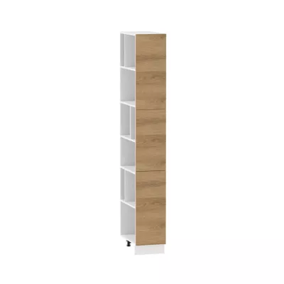 Kuchyňský regál ADAMA - šířka 30 cm, hickory přírodní / bílý, nožky 15 cm