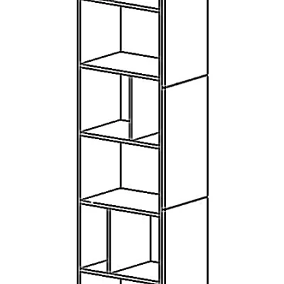 Kuchyňský regál ADAMA - šířka 30 cm, hickory přírodní / bílý, nožky 15 cm