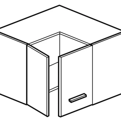 Horní rohová skříňka ADAMA - šířka 65 cm, černá / šedá