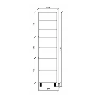 Potravinová skříň ADAMA - šířka 60 cm, černá / šedá, nožky 10 cm