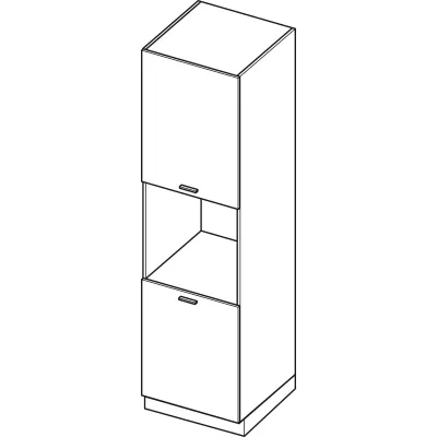 Kuchyňská skříň na vestavnou troubu ADAMA - šířka 60 cm, černá / šedá, nožky 15 cm