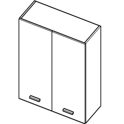 Horní dvoudveřová skříňka ARACY - šířka 60 cm, šedá / bílá