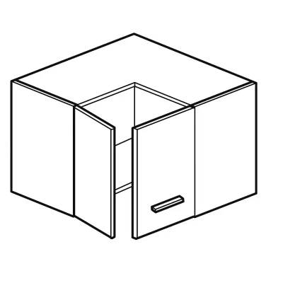 Horní rohová skříňka ARACY - šířka 65 cm, bílá