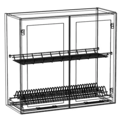 Horní skříňka s odkapávačem ARACY - šířka 80 cm, bílá