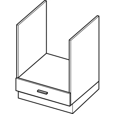 Skříňka pro vestavnou troubu ARACY - šířka 60 cm, bílá, nožky 10 cm