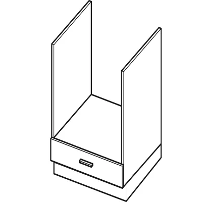 Skříňka pro vestavnou troubu ARACY - šířka 45 cm, šedá / bílá, nožky 10 cm