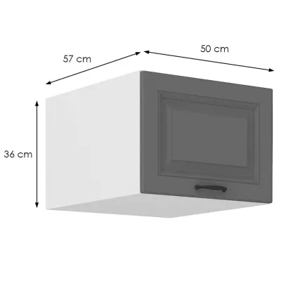 Horní skříňka s výklopnými dvířky SOPHIA - šířka 50 cm, šedá / bílá