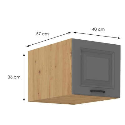 Horní skříňka s výklopnými dvířky SOPHIA - šířka 40 cm, šedá / dub artisan