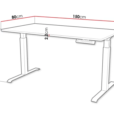 Výškově nastavitelný psací stůl HUTTO 2 - černý / bílý