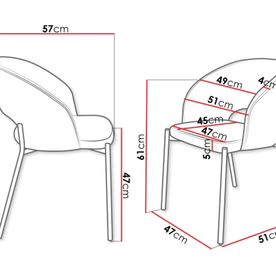 Set 2x čalouněná židle do jídelny SLIGO - šedý
