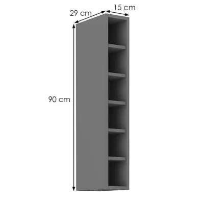 Vysoká horní skříňka NOMIN - šířka 15 cm, antracit