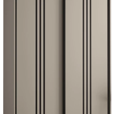 Šatní skříň INDIRA 6 - 140/60 cm, kašmír / černá