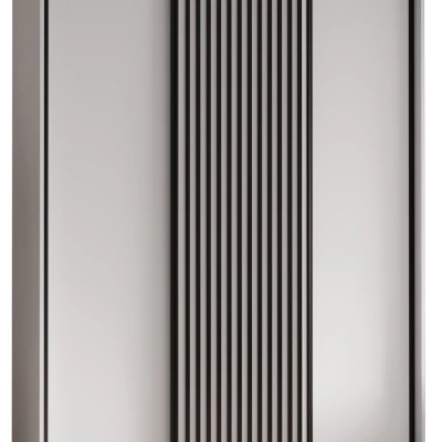 Šatní skříň FIDELIA 1 - 170/45 cm, bílá / bílá / černá
